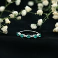 thumbnail image 3 of Rosec Jewels Half Eternity Ring with Emerald and Diamond for Women (0.75 CT) - AAA Quality, 10K White Gold, US 10.50, 3 of 7