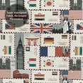 thumbnail image 5 of Shower Curtain, world Stamp Pattern Waterproof Fabric Plastic Shower Curtain, Drying Fast Bathroom Curtain with 9 Buttonholes, Ruffle Shower Curtain 60x72in, 5 of 8
