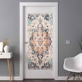 thumbnail image 3 of Non-Adhesive Static Cling Window Tint, Boho Window Privacy Film Frosted, Orange Blue Ethnic Tribe Abstract Art Insulated Windows Frosted Films for Living room, 35.4 x 78.7 Inches, 3 of 9