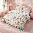 thumbnail image 3 of Manfei Botanical Flower Quilt Full 3-Piece,Spring Garden Full Bedspread Sets,1 Coverlet and 2 Pillowcases, 3 of 7
