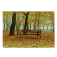 thumbnail image 2 of Rustic Cutting Board, Rustic Bench in Orange Pale Autumn Park Mist Day November Love Fall Season Photo, Decorative Tempered Glass Cutting and Serving Board, Large Size, Orange Brown, by Ambesonne, 2 of 5