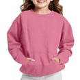 thumbnail image 2 of Eltusu Girls Hoodies, Pullover Casual Loose Fit Solid Color Long Sleeve Sweatshirts Pink Size 11-12 T, 2 of 5
