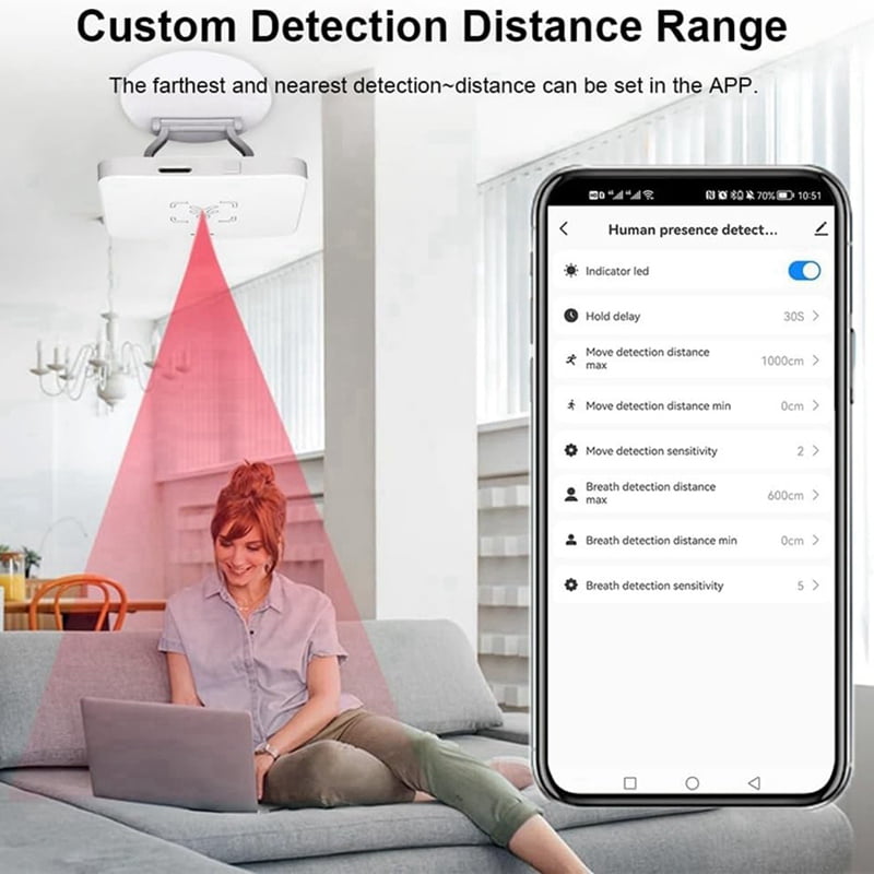 Tuya Zigbee Human Presence Detector with Holder Smart Human Body PIR Sensor Radar Microwave Motion Sensor+Zigbee Hub