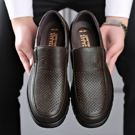 business leather shoes Genuine Leather Handmade Shoes 2023 Casual Shoes For Men Flat Platform Walking Shoe Outdoor Footwear Loafers Breathable Sneakers