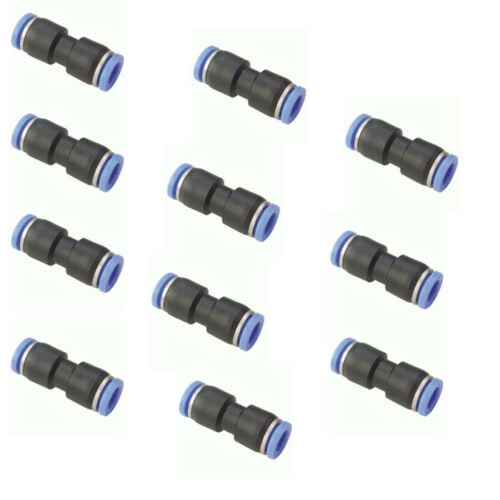 Pneumatic Straight Union Connector Tube OD 3/8 5 PCs Push In Fitting BLACK 