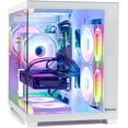 thumbnail image 2 of Evounic White Gaming PC Workstation – i7 Xeon 12-Core, GeForce RTX 4060 8GB GDDR6, 64GB RAM, 512GB NVMe + 1TB HDD, WiFi 6 & BT 5.4, Liquid Cooled, 8× ARGB Fans, Windows 11, RGB Keyboard & Mouse, 2 of 8