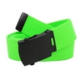 thumbnail image 1 of Boys School Uniform Black Slider Military Belt Buckle with Canvas Web Belt Small Neon Green, 1 of 2