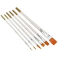 thumbnail image 3 of Juego de 6 pinceles multiusos de nailon blanco para pintura al óleo, puntas redondas y planas, para acuarela., 3 of 14