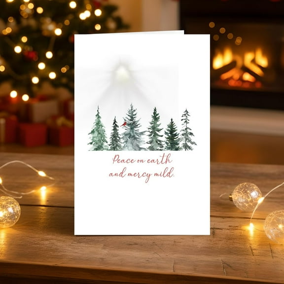 Christmas Greeting Card - Peace on Earth and Mercy Mild Design - Blank Inside, Envelope Included - Perfect Holiday Card for Family, Friends, and Loved Ones