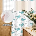 thumbnail image 3 of No Hook Shower Curtain, Turquoise Airplane Shower Curtains for Bathroom with See Through Top Window, Modern Abstract Art Cartoon Clouds Waterproof & Washable Bath Curtain Stall 48"x72", 3 of 9