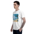 thumbnail image 3 of Tropical Beach T-Shirt for Men Cotton 100% Summer Tops Women Fashion Casual Short Sleeves Round Collar Short-Sleeve Couple Top Tees, 3 of 6