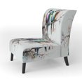 thumbnail image 3 of Designart "Multicolored Birds on Plum Blossom Tree XVII" Beige Bird Upholstered Accent Chair - Modern Arm Chair For Bedroom, 3 of 5