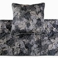 thumbnail image 2 of The HomeCentric Decorative Designer Handmade Bed Runner With 2 Decorative Throw Pillow Cover, 90 x 18 Inch Quilted Leaf Designer King Size Bed Scarf in Satin and Embroidery Bed Linen - Grey Maple, 2 of 4
