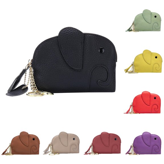 CUZIBR Purse Mini Animal Bag Cute Cartoon Zipper Gold Chain Key Ring Small Card Wallet For Women Lightweight Storage Carry Pouch