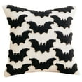 thumbnail image 1 of Halloween Pillow Cover Set 45x45cm Cute Bat & Pumpkin Tufted Sham for Couch Bed (5 Designs Insert Not Included), 1 of 3