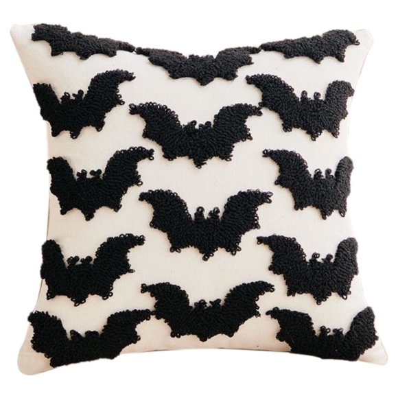 Juego De Fundas De Almohada De Halloween 45 X 45 Cm. Bonitas Fundas Con Murciélagos Y Calabazas Para Sofá O Cama (5 Diseños, Relleno No Incluido)