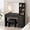 Black-45"W, variant on VEANERWOOD Makeup Vanity Desk with Lighted Mirror & Power Strip, Girls Dressing Table with Storage Shelves, White