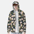 thumbnail image 3 of Pofeuu Flowers Print Sun Protection Outdoor Lightweight Full Zip UV Cooling Hoodie Long Sleeve Summer Clothing for Outdoor Hiking-X-Large, 3 of 5