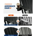 thumbnail image 4 of Folding Adirondack Chair Set of 2, Thicker Plate|Higher Back Plastic Adirondack Chairs with Cup Holder, Composite Chair Weather Resistant for Outdoor, Patio, Lawn, Fire Pit Chairs(Black), 4 of 7