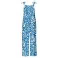 thumbnail image 6 of Sexlip Womens Sleeveless Overalls Jumpsuit Pants Floral Print Adjustable Straps Soft Fabric Relaxed Silhouette for Daily Wear Blue L, 6 of 6