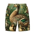 thumbnail image 4 of Lsque Mens Swim Trunks Mallard Duck And Flowers Pattern - Bathing Suit Compression Liner - Beach Swim Shorts Swimwear - (S-3XL) - Stretch Quick Dry -Large, 4 of 9