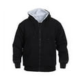 thumbnail image 2 of Sherpa Lined Hoodie, Heavy Weight Zippered Sweatshirt - Black XL, 2 of 2