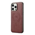 thumbnail image 4 of Magnetic Case for iPhone 13 Pro Max Business Classic PU Leather Slim Soft Bumper Anti-Fingerprint Shockproof Protective Compatible with Magsafe Phone Cover For iPhone 13 Pro Max,Winered, 4 of 5