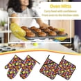 thumbnail image 5 of Pofeuu Hawaiian Style Print Oven Mitts and Pot Holders 4 pcs Set,High Heat Resistant 500 Degree Extra Thicken Long Kitchen Cotton Oven Glove for Cooking, 5 of 6