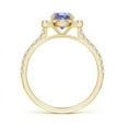 thumbnail image 2 of ANGARA Natural Floating Tanzanite Halo Ring with Diamond Accents in 14K Yellow Gold for Women (Size-6mm) | December Birthstone, Birthday, Anniversary, Jewelry Gift for Women | Natural Tanzanite Ring, 2 of 8