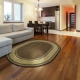 thumbnail image 3 of Ottomanson Non-Slip Area Rug for Living Room 5' x 6'6" Oval Durable Low Profile Carpet, Brown Border, 3 of 8