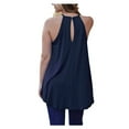 thumbnail image 5 of Baberdicy Women's T-Shirts Women Shirt Sleeveless Casual Stylish Top Shirts Womens Tops Dark Blue, 5 of 7