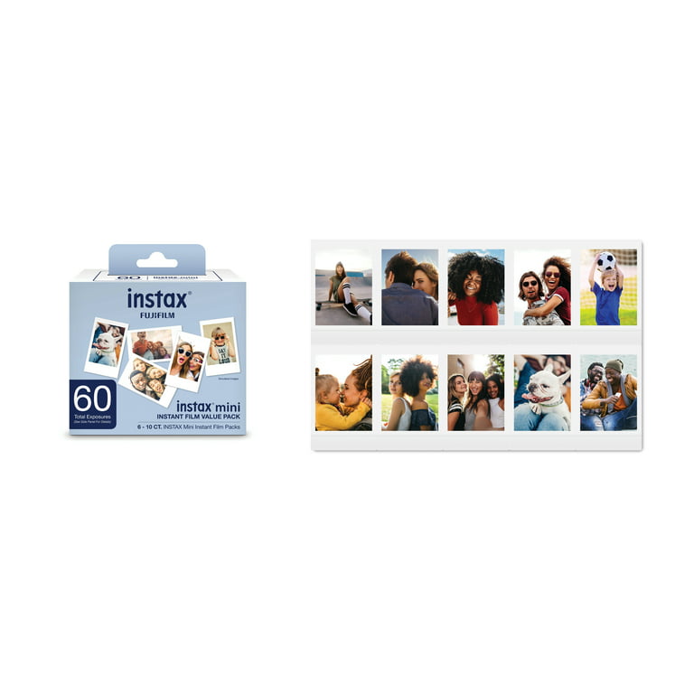 Fujifilm Instax Mini Instant Camera Film: 60 Shoots Total, (10 Sheets x 6)  - Capture Memories Anytime, Anywhere - Boomph Kit