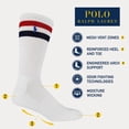 thumbnail image 2 of Polo Ralph Lauren Men's Athletic Performance Cotton Crew Socks-6 Pair Pack-Breathable Mesh & Sport Moisture Wicking, White Stripes, 6-12.5, 2 of 3