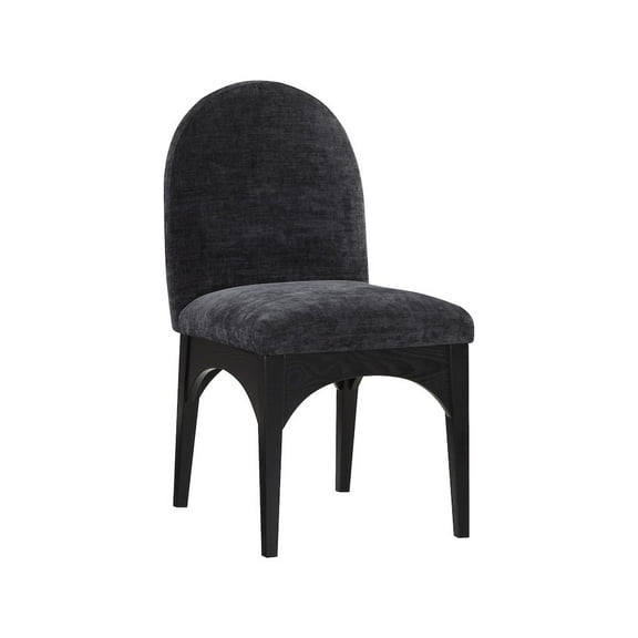 Meridian Furniture Waldorf Black Chenille Fabric Dining Side Chair