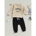 thumbnail image 3 of SUNSIOM Baby Boy Fall Outfits Classic Long Sleeve Clock Print Sweatshirt + Pants Set Toddler Clothes, 3 of 8