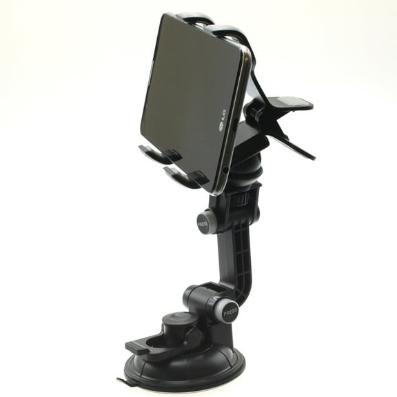 Dash Car Mount for LG Q70, K51 Phones - Windshield Holder Cradle Rotating Dock Suction