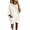 278#White, variant on Hooded Sweatshirt Dress for Women Loose Fit 3/4 Sleeve Casual Pullover Tunic with Pockets for Fall and Winter Season