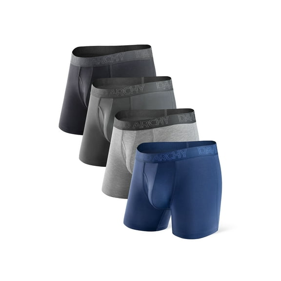DAVID ARCHY Adult Men's Underwear Breathable Bamboo Rayon Trunks 4 Pack Multi Colors,Sizes S-2XL