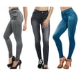 thumbnail image 2 of Mujeres Niñas Pantalones Lápiz Bolsillos Leggings Pantalones sin costuras Cintura alta Methold FS9970-11, 2 of 7