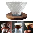 thumbnail image 3 of V60 Verter sobre el goteador de café Verter sobre la cafetera con base de madera de nogal negro para el hogar Café Restaurantes Liviano Fácil de usar Soledad Tazas de café con fugas, 3 of 10