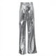 thumbnail image 1 of Pantalones de cuero PU de cintura alta con bolsillos de moda de primavera para mujer, pantalones casuales de color caramelo, 1 of 5