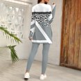 thumbnail image 3 of MORTTIC Women's Floral Print 2-Piece Lounge Set Long Sleeve Crewneck Top & High Waist Pants For Spring Fall Gray，M, 3 of 8