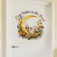 thumbnail image 2 of Adhesivos de pared con dibujos animados de niña luna con flores, PVC, 40 x 40 cm, 2 of 4