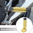 thumbnail image 2 of Unique Bargains 1 Pair Gold Tone Motorcycle Folding Foot Pegs Aluminum Alloy Motor Footrests Pedals Universal Foot Pegs Replacement, 2 of 6