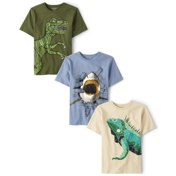 Camiseta The Children's Place de manga corta para niños, paquete de 3