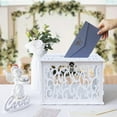 thumbnail image 2 of DIY Wedding Card Box with Slot PVC Hollow Wedding Envelope Box with Lock and Card Sign Money Box Card Box for Wedding Reception Birthday Baby Shower Graduation Party Supplies, 2 of 6