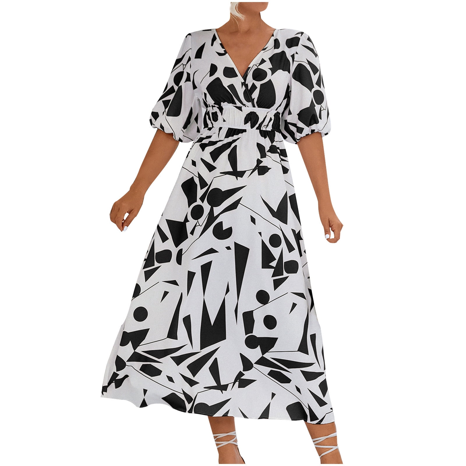 W-05 Pink Womens Print Dresses Crew Collared Neck Spandex Dresses for Ladies  Sleeveless Off Shoulder Midi Fall Summer Dresses 2023 Clothes LV XXL at   Women's Clothing store