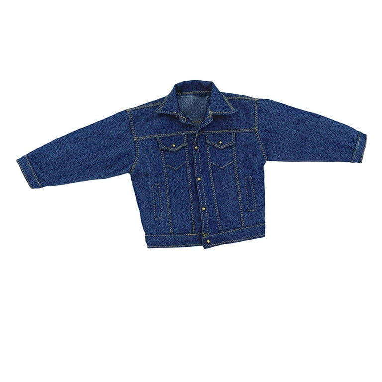1/6 Scale Male Clothes Careful Sewing Handmade Male Doll Suits for 12''  Male Figure Doll Accessories Denim Jacket Blue