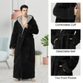 thumbnail image 6 of AMITOFO Long Robes for Men with Hood & Pockets?Soft Plush Full Length Hooded Bathrobe Winter Warm Fleece Sleepwear Shawl Collar Housecoat, 6 of 8