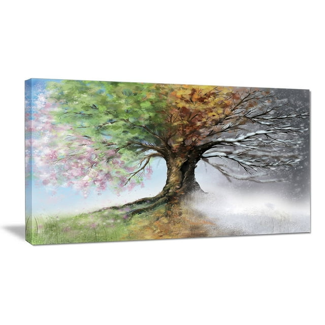 Tableau moderne imprimée sur toile Design Art Arbre en 4 saisons